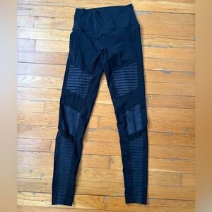 ALO Yoga Black Panel Moto Leggings